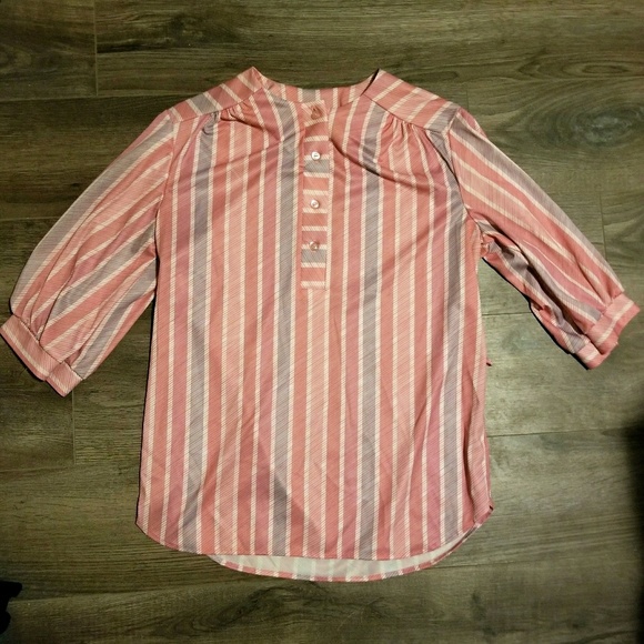 Bundle of 3 Vintage Pastel Striped Shirts - Picture 5 of 8